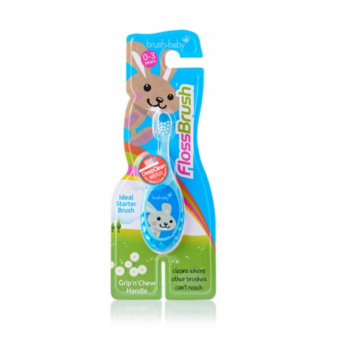 Brush-Baby Baby Non-Fluoride Strawberry Toothpaste (0-2 Years old) + FlossBrush 0-3 years